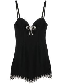 AREA crystal-embellished Mini Dress Black at Farfetch